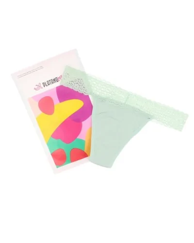 Platanomelón Kiwitas Tanga Encaje Braguitas Menstruales Verde M