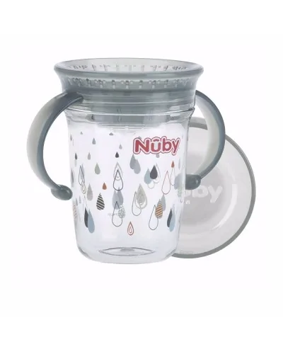 Nuby Taza Mágica Asas De Tritan 6M+ Gris 240ml