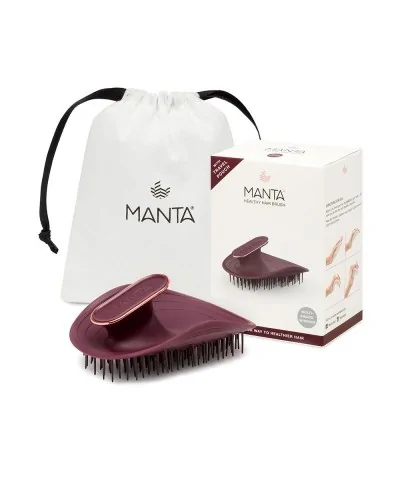 Manta Healthy Hair Brush Ultra Gentle Burgundy-Rose Gold 1 Pz